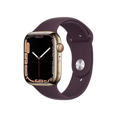 שעון חכם Apple Watch Series 7 45mm Stainless Steel Case Sport Band GPS + Cellular אפל